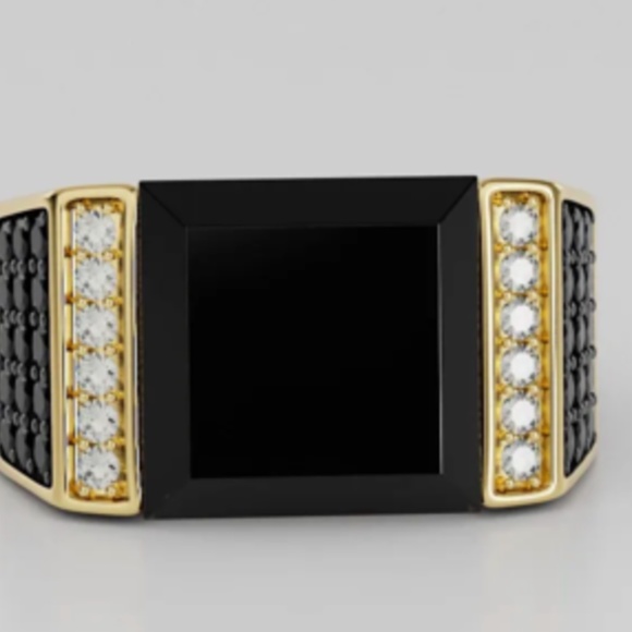 Men’s Size 9 Black Diamond Ring - Picture 2 of 6